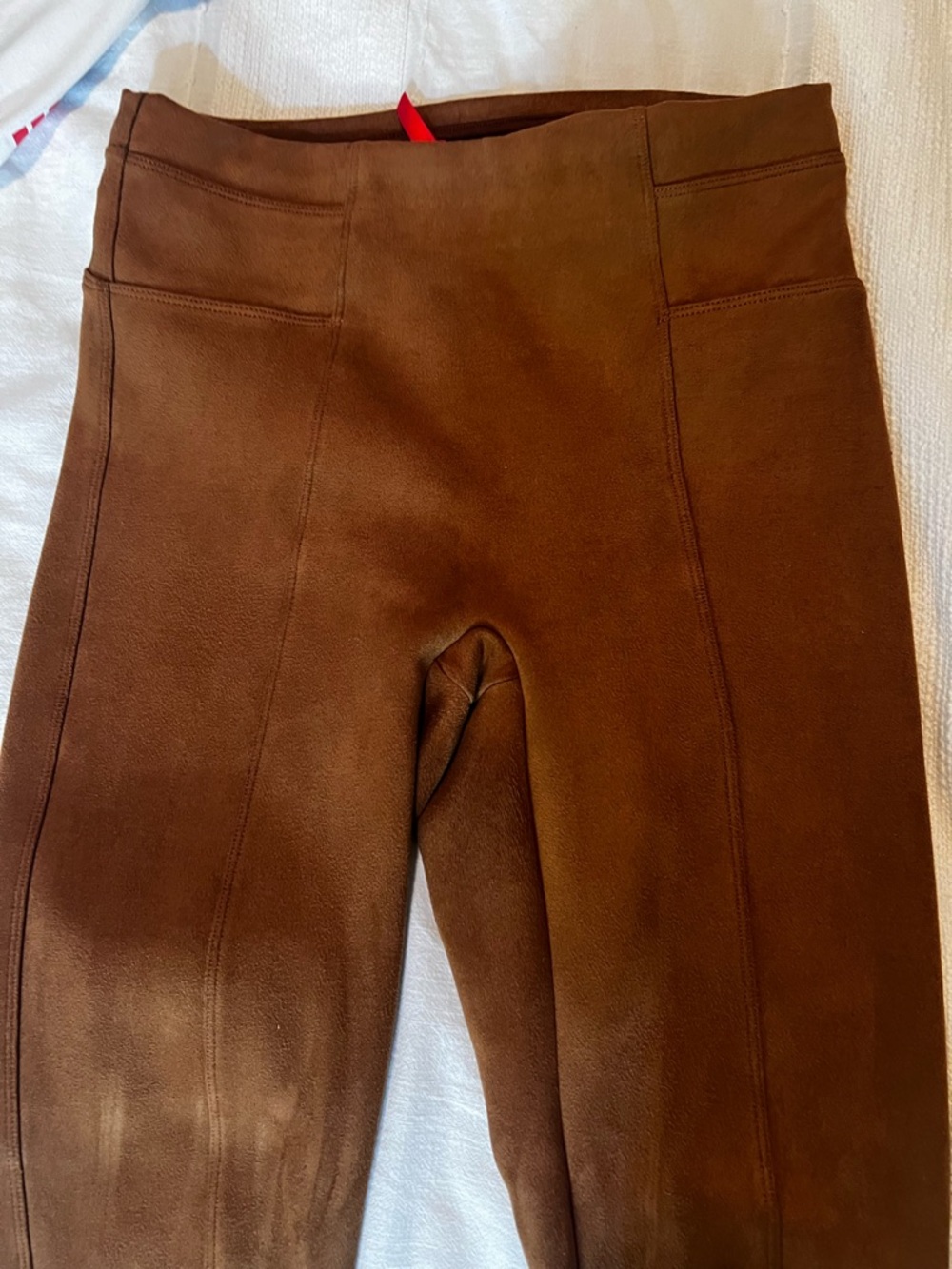Spanx Brown Faux Suede High-Waist Leggings